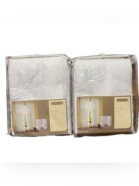 Home Trends Lace Curtain Panel, White Dawn, 58x84” Lot Of 2